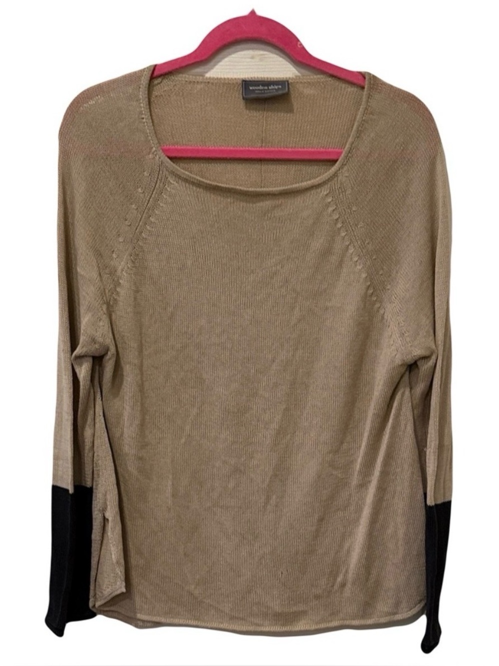 Wooden Ships Beige Sweater with Black